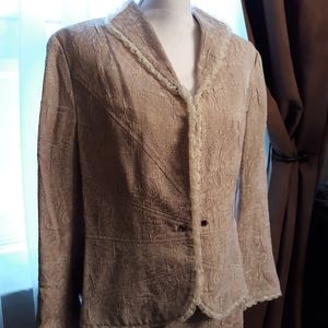 Bergamo Ivory Embroidered Two-piece Suit w/ Skirt